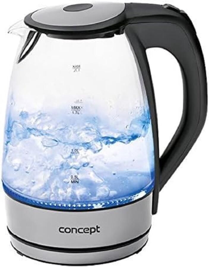 Glazen Waterkoker Thee Waterkoker Snel Water Koken Met LED Verlichting 17 Liter Zilver