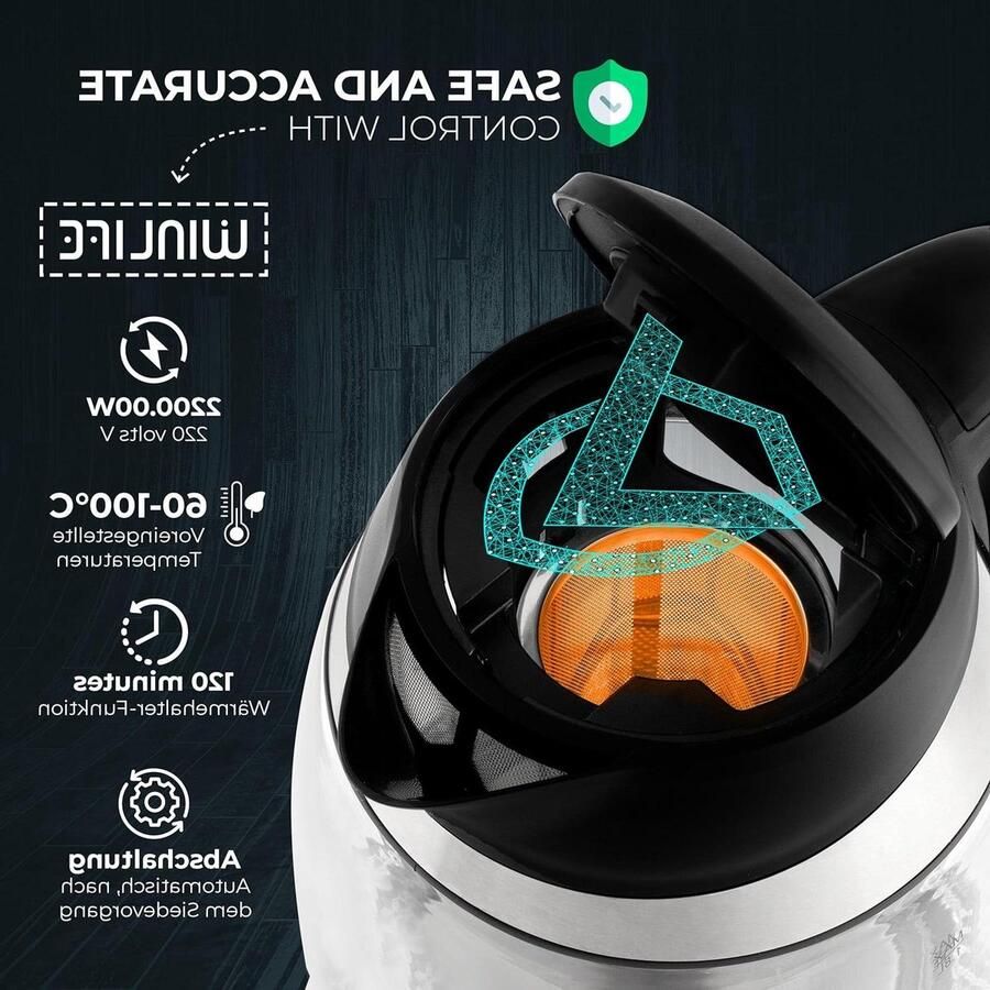 Glazen Waterkoker Thee Waterkoker Warme Dranken Maken Instelbare Temperatuur 1.8 Liter Transparant