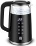 Glazen Waterkoker Theeketel Warmhoudfunctie Thee Zetten Temperatuurkeuze 40-100°C 17 Liter Roestvrij Staal - Thumbnail 1