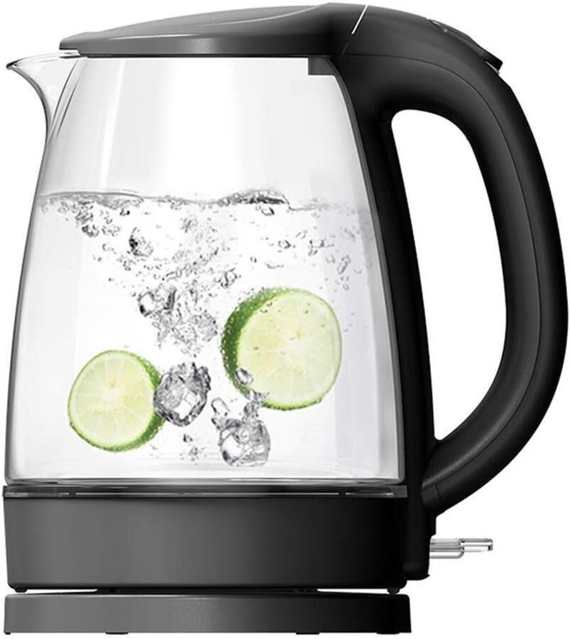 Glazen Waterkoker Theeketel Kookketel Snel Water Koken Borosilicaatglas Roestvrij Staal 1.7 Liter Geborsteld RVS