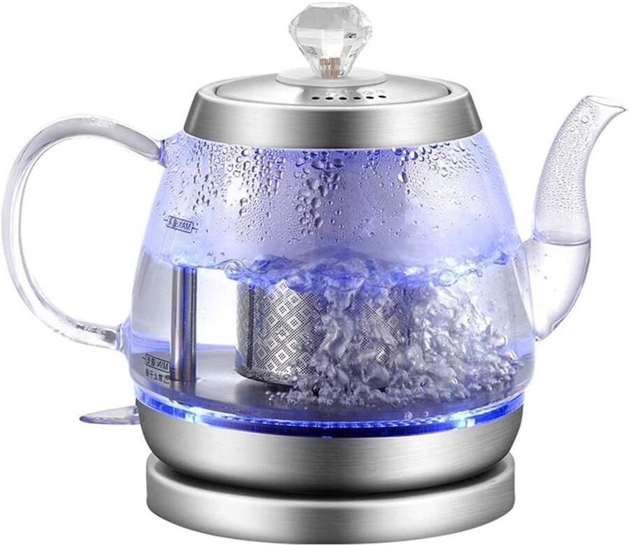 Glazen Waterkoker Theepot Elektrisch Snel Water Koken Automatische Uitschakeling 1 Liter Rood