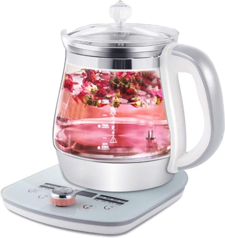 Glazen Waterkoker Theepot Ketel Drinken Bereiden Temperatuurregeling 1.5 Liter Transparant