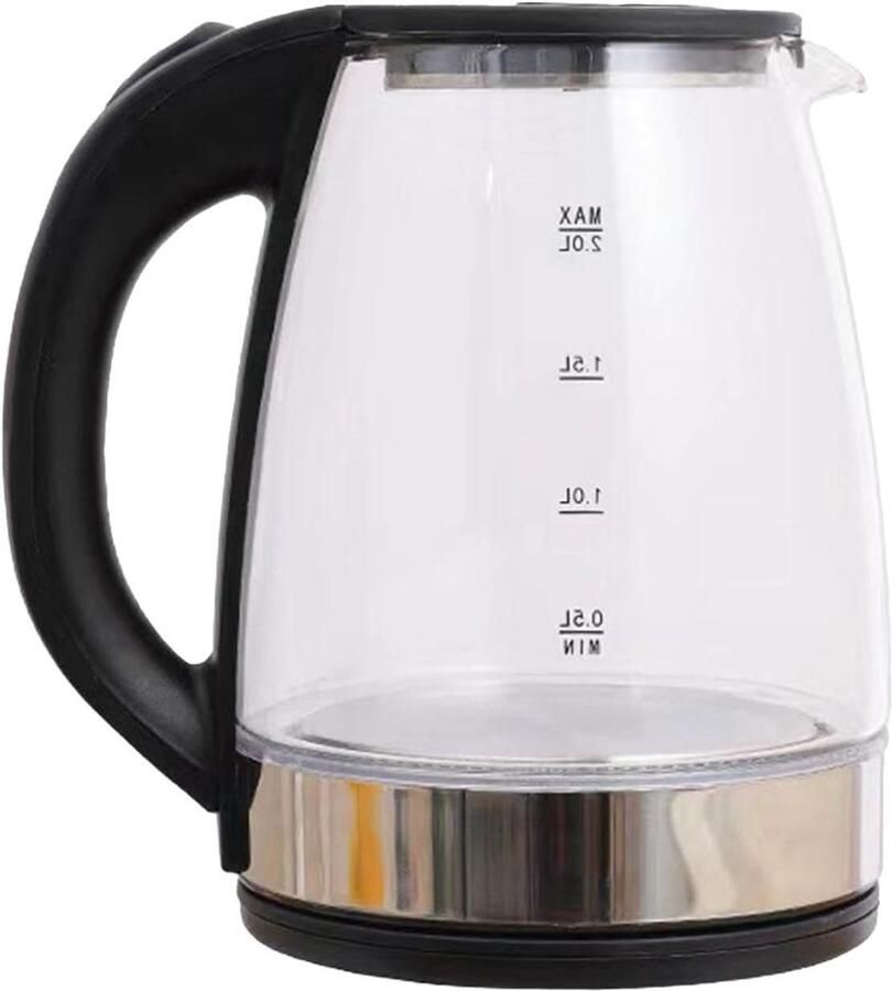 Elektrische Waterkoker Glazen Boiler Snel Water Koken Automatische Uitschakeling 2 Liter Transparant