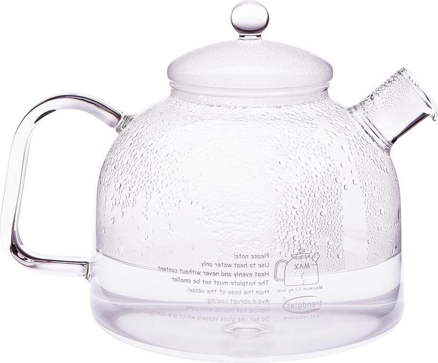 Glazen Waterkoker Waterbereider Glas Koffie Thee Hittebestendig Glas 1.75 Liter Transparant