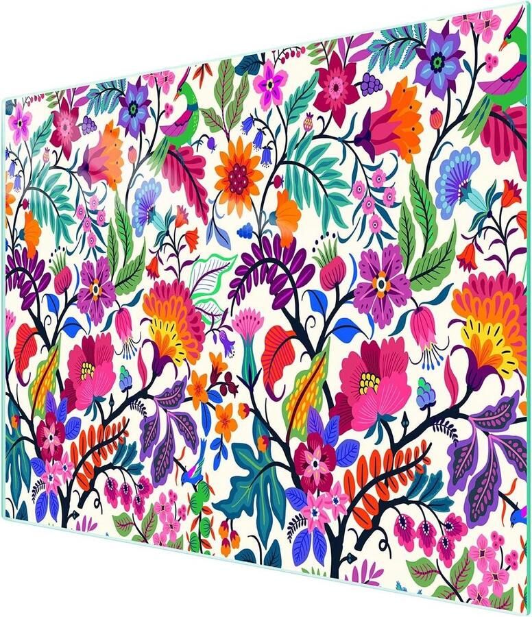Glazen Werkblad Beschermer Snijplank Kookplaat Keuken Beschermen Gehard Glas 52 x 30 cm Veelkleurig Bloemen