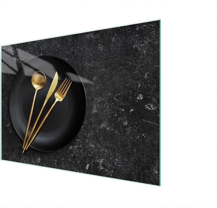 Glazen Werkblad Kookplaat Beschermer Keuken Beschermen Gehard Glas 40x30 cm Zwart