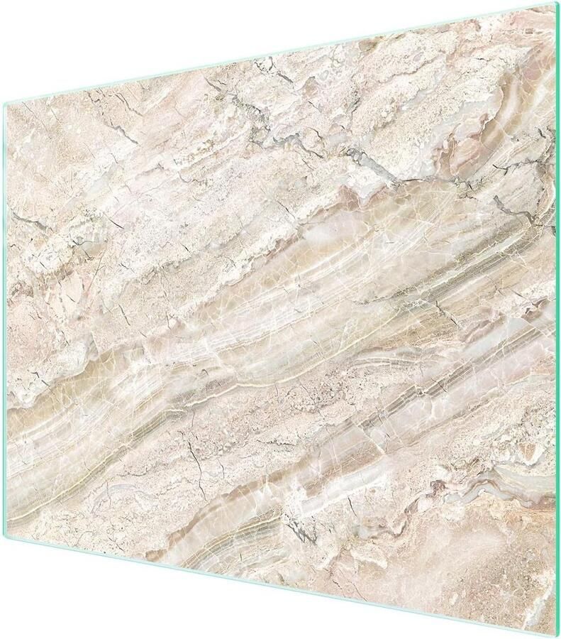 Glazen Werkbladbeschermer Kookplaat Afdekplaat Keuken Beschermen Gehard Glas 52x40 cm Marmer