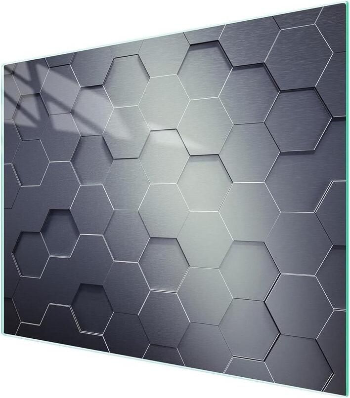 Glazen Werkblad Beschermer Kookplaat Afdekplaat Keuken Werkruimte Gehard Glas 52 x 40 cm Grijs Patroon