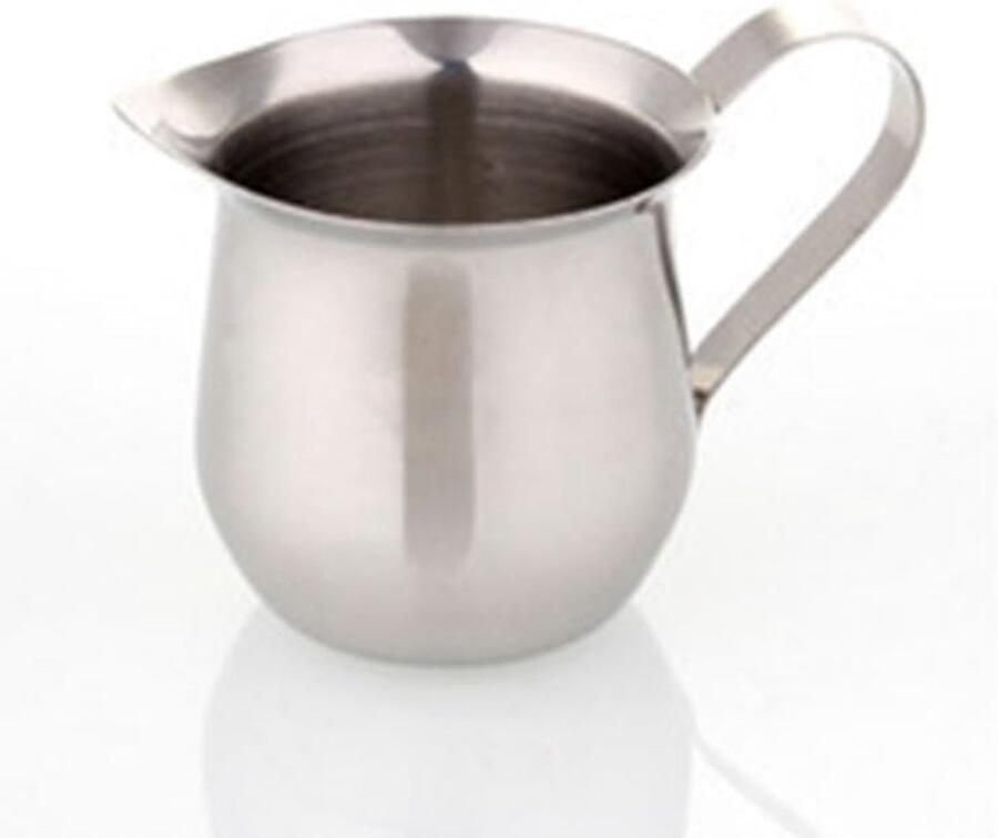Glazuurpot Roestvrij Staal Melkopschuimer Kannetje Koffie Bereiden Druppelvrije Tuit 60 ml Zilver