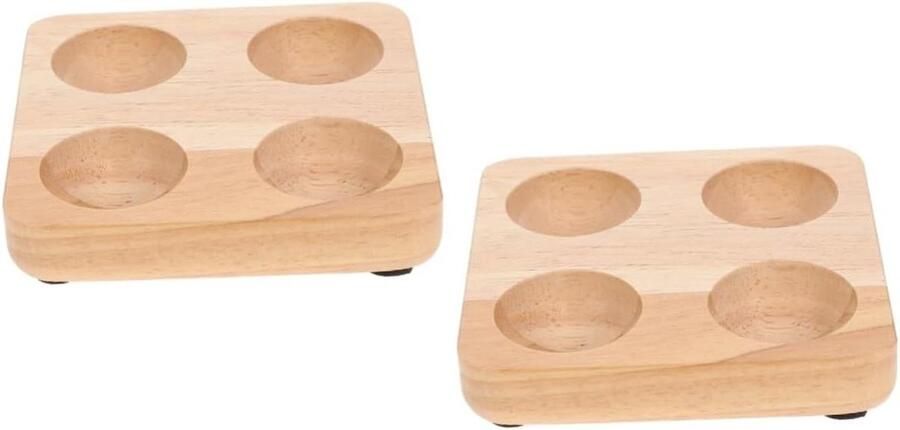 GLEAVI 2pcs Storage Box for Eggs Holder for Placing Eggs Chicken Coop Egg Tray Storage Box for Eggs Egg Stand Deviled Egg Tray Devils Egg Rubber Wood Shelf Acacia
