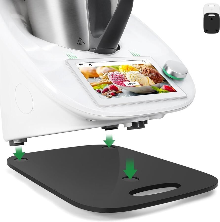 Glijplaat Keukenmachine Schuifbord Onderleg Moeiteloos Schuiven Met Handvat Zwart