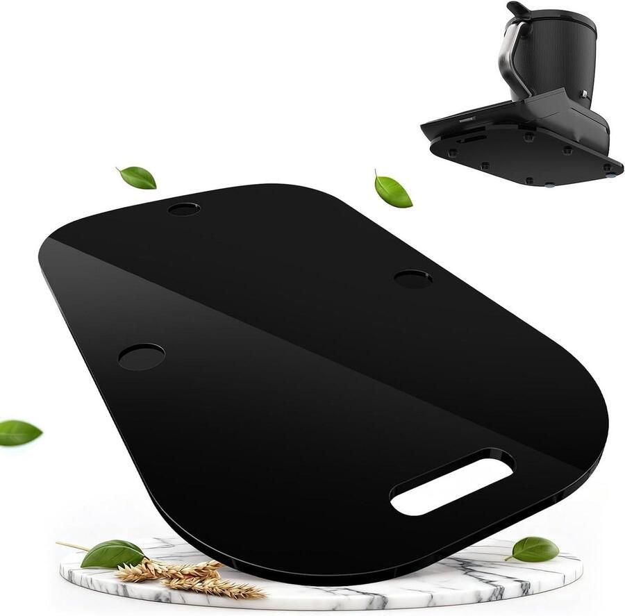 Glijplank Keukenmachine Apparaatplank Keuken Werkblad 360 graden beweging 44x27 cm Zwart hoogglans