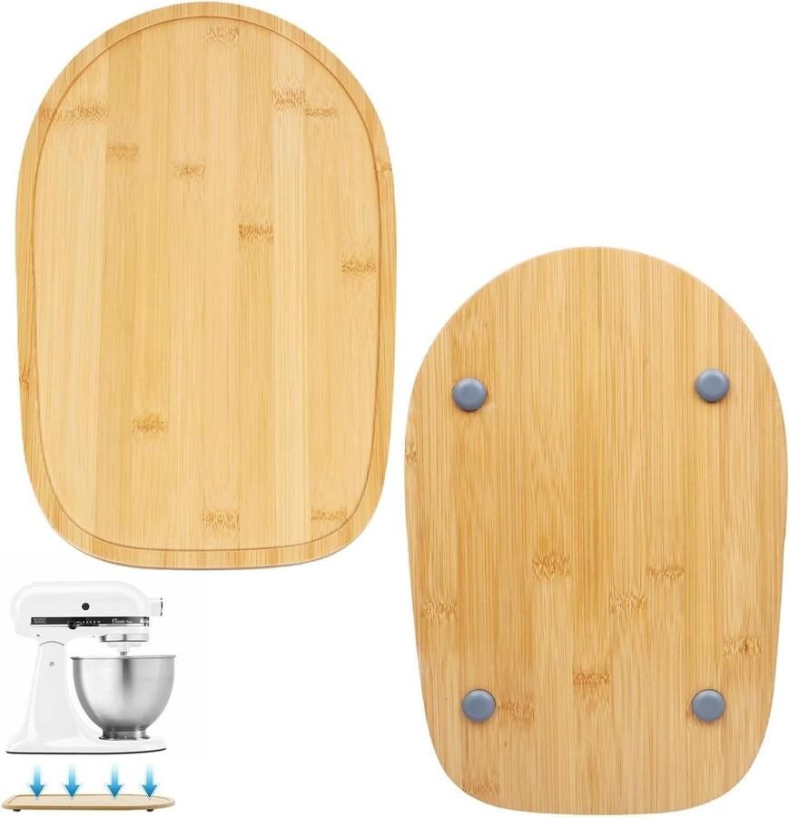 Glijplank Keukenmachine Mixer Onderlegger Keuken Organisatie Duurzaam Bamboe 34 x 21 cm Houtkleur
