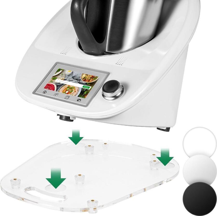 Glijplank Keukenmachine Onderlegger Accessoire Apparaat Verplaatsen Acryl Materiaal 35 x 30 cm Transparant