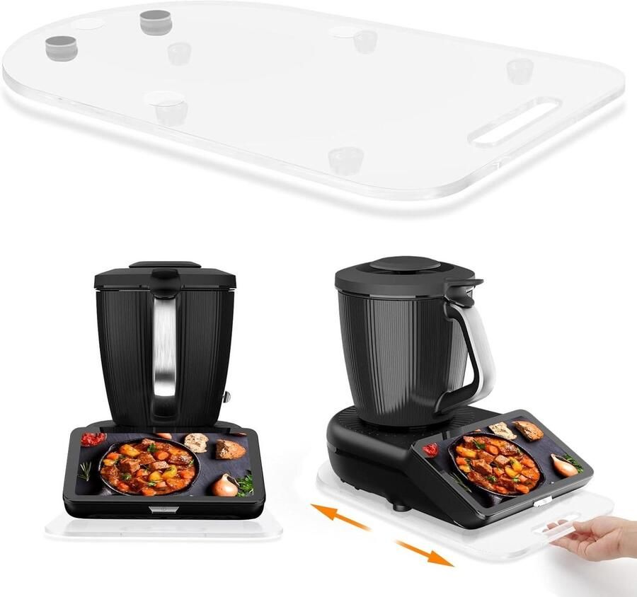 Glijplank Keukenmachine Rolplank Accessoire Apparaat Verplaatsen Met Eén Handgreep 47.7 x 29.4 cm Transparant