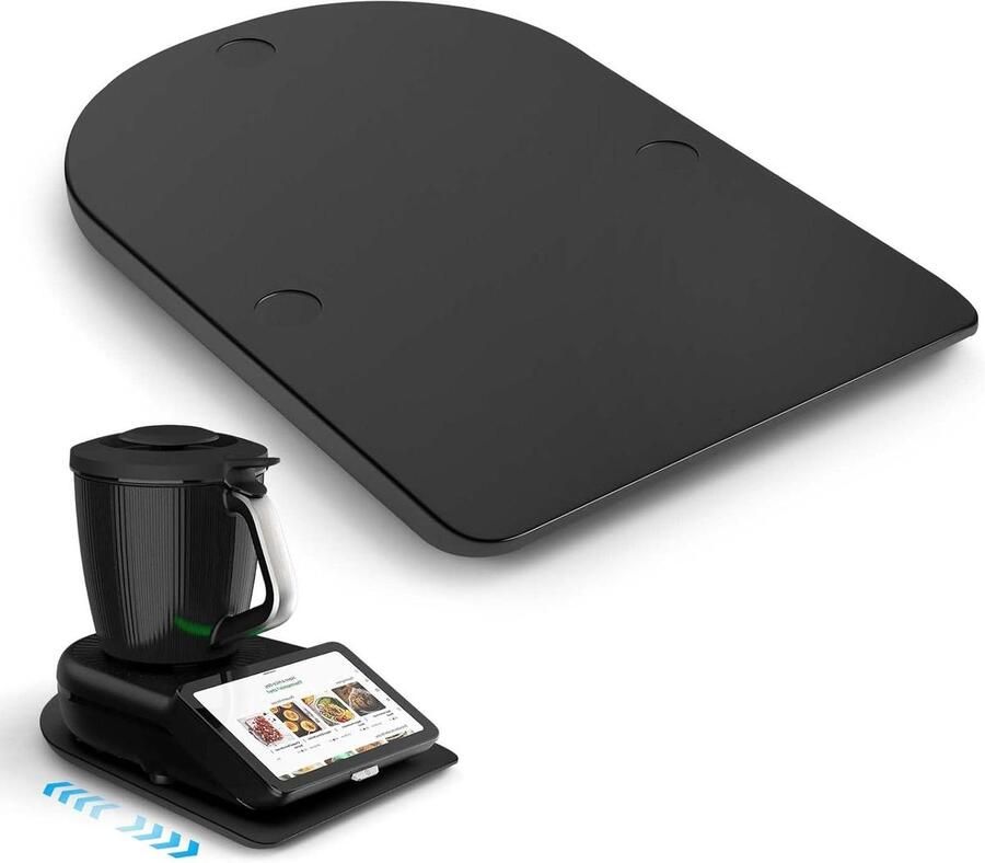 Glijplank Keukenmachine Rolplank Accessoire Keukenblad Beschermen Met Twee Wielen 43.5 x 27.7 cm Zwart