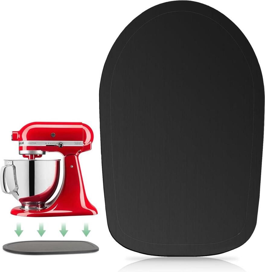 Glijplank Keukenmachine Verschuifbare Onderlegger Apparaat Verplaatsen Beschermt Werkblad 4.5-5 Qt Natuurlijk Bamboe