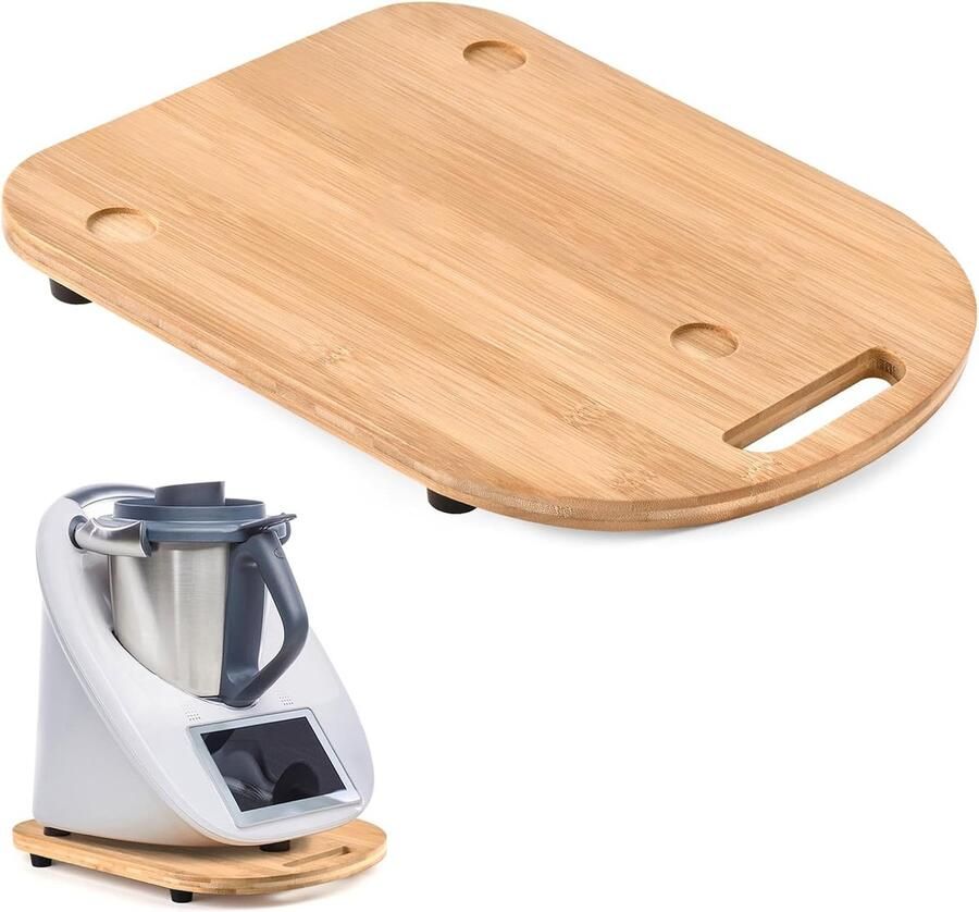 Glijplank voor Thermomix TM6 TM5 plank voor Thermomix met wielen snel verplaatsen rolplank voor Thermomix Vorwerk keukenmachine bamboe