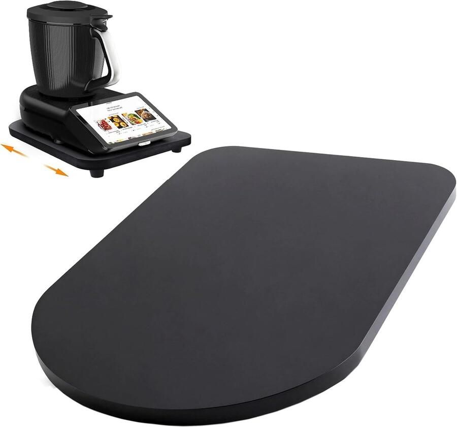 Glijplank voor Thermomix TM7 houten plank voor Thermomix Vorwerk keukenmachine TM7 accessoires met 360° wielen en rubberen voetjes gemakkelijk te verplaatsen onderlegger voor Thermomix TM7