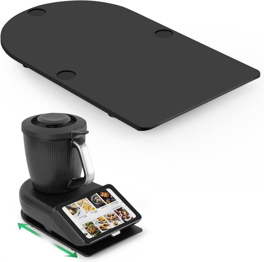 Glijplank voor Thermomix TM7 met Teflon-voeten lichtgewicht acryl slider in zwart ideaal voor koken en gemak