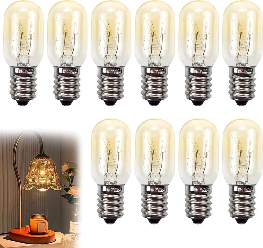 Gloeilamp voor koelkast en vriezer 15 W E14 warmwit 2700 K 10-delige set voor huishoudelijke apparaten afzuigkap en naaimachine