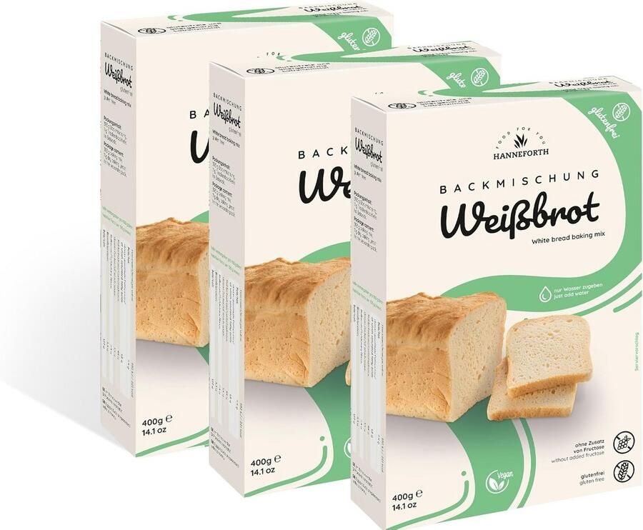 Glutenvrije bakmix voor wit brood en toast 3x400gr