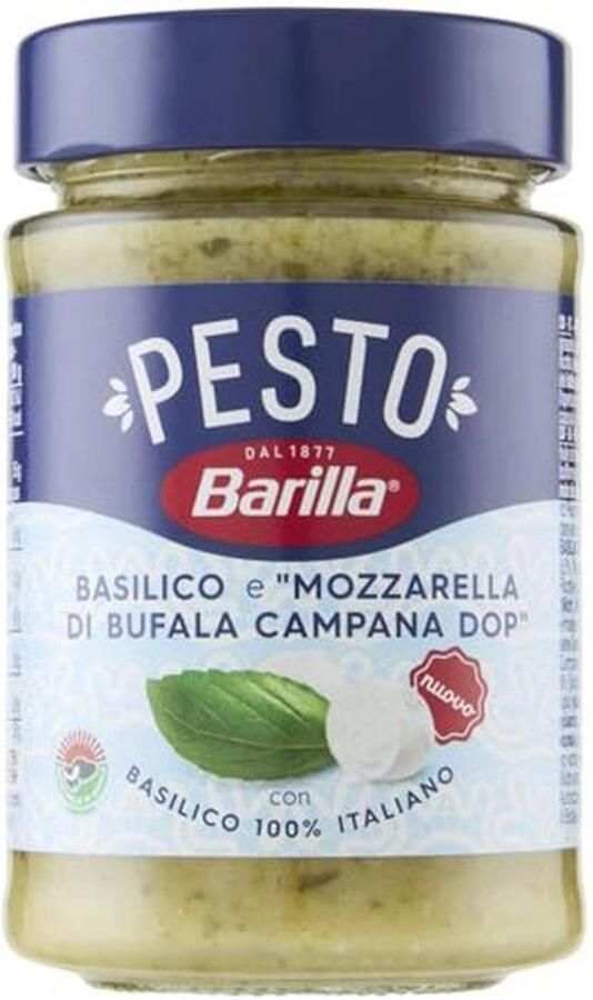 Glutenvrije Basilicumpesto met Buffalo Mozzarella Kant-en-klaar voor Pasta en Meer