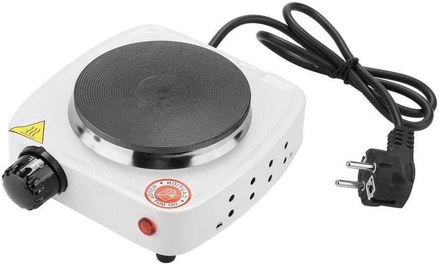 Golden crown Draagbare Elektrische Kookplaat 500W Kookplaat Ideaal voor Thuis en Buiten Compact en Lichtgewicht Perfect voor Kamperen Geschi