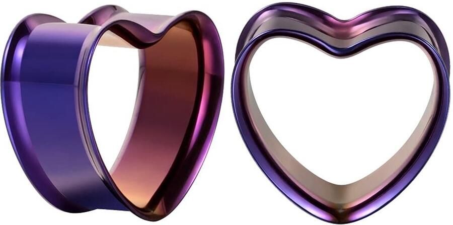Golden crown Hartvormige Roestvrijstalen Oortunnels Perfecte Pasvorm 8 mm tot 25 mm Trendy en Stijlvol Geschikt voor Dames