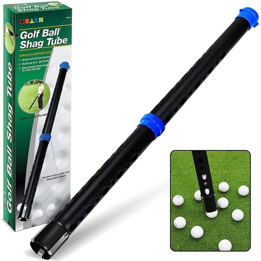 Golfbal-plukker Bovenste aluminiumlegering Golfbal-retriever Shag-buis Golfbal-plukker Houdt 20 golfballen Retriever-gereedschap Golfbal-verzamelaar zwart