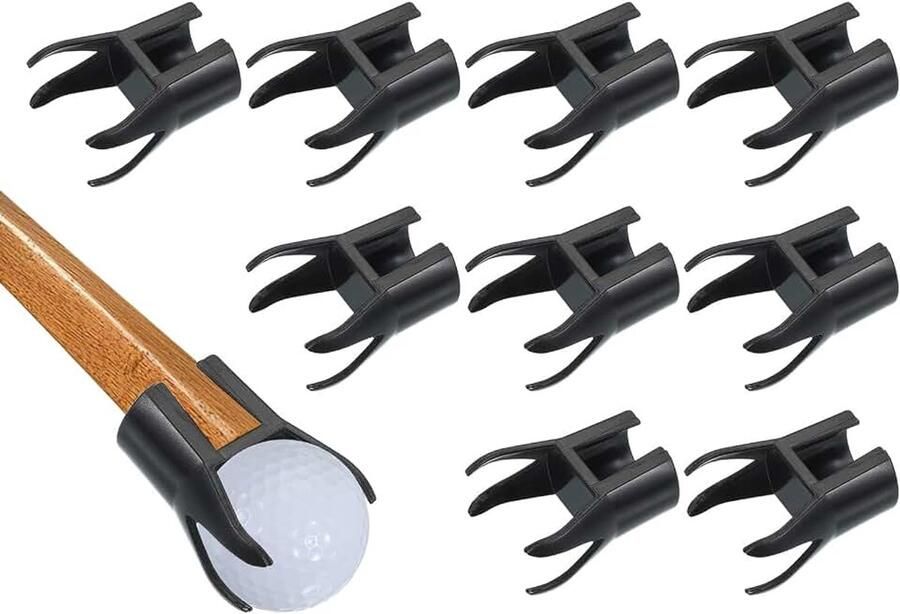 Golfbal retriever 10 stuks golfbal 4-polige pick-up grijper terug saver klauw putter grip picker bovenste gereedschap voor golfers putter swing handvat accessoires zwart