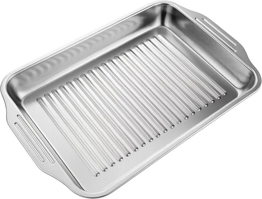 Golfvormige RVS Bakplaat met Hoge Rand 36 cm Universele Ovenschaal