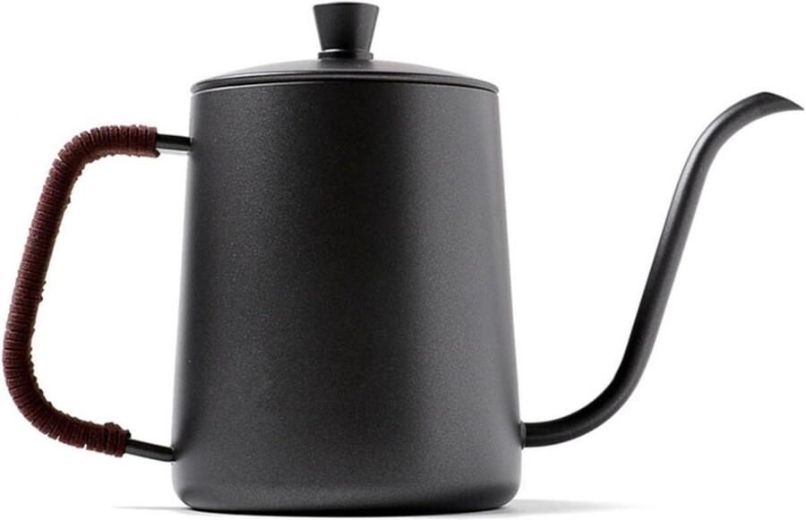 Gooseneck Ketel Koffieketel Waterkoker Koffie Thee Zetten Nauwkeurige Watercontrole 600 ml Zwart