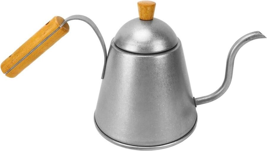 Gooseneck Waterkoker Roestvrij staal Kookpot Thee en Koffie Zetten Ergonomische Handgreep 1000 ml Zilver