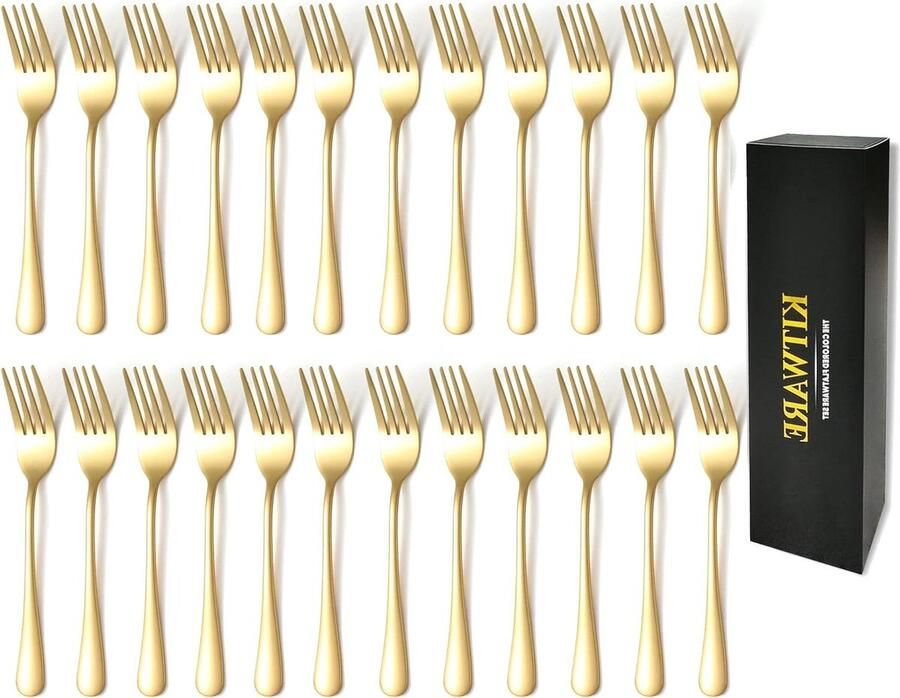 Gouden Bestek Set Vorken Set Dineren Thuis Roestbestendig Materiaal 17.3 cm Goud