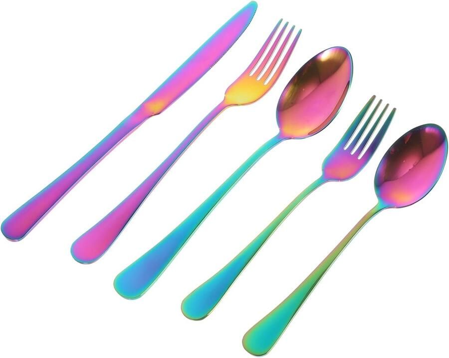 Gouden Bestekset Feestelijk Servies Diner en Feesten Roestvrij Staal 9 Inch Snijder Gemengde Kleuren