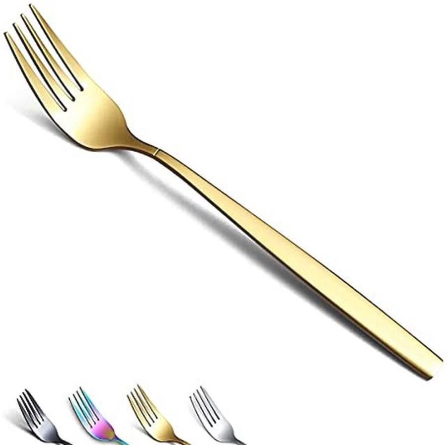 Gouden Dinervorken Set van 6 Roestvrij Staal met Titanium Coating