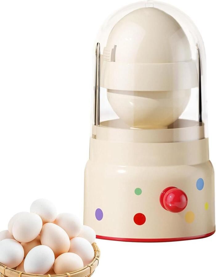 Gouden eiermaker Keuken gadget Eieren mixen Handmatige spinner 15.5 x 8 cm Crèmekleurig