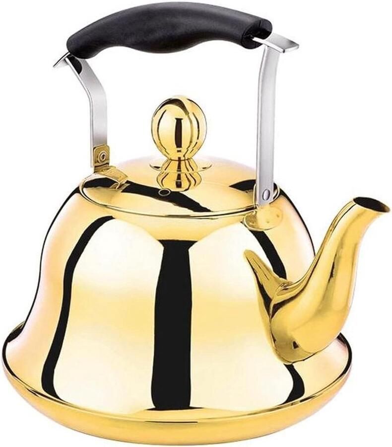 Gouden Theepot Waterkoker Water Koken Met Trechter 2 Liter Goud