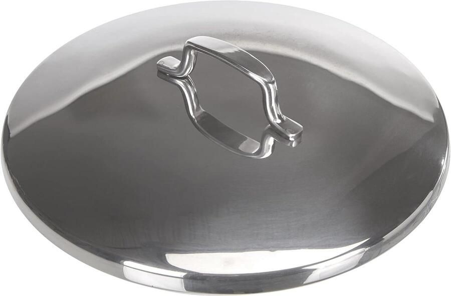 Gourmet Deksel Pan Deksel Koken en Bakken Roestvrij Staal 22 cm Zilver