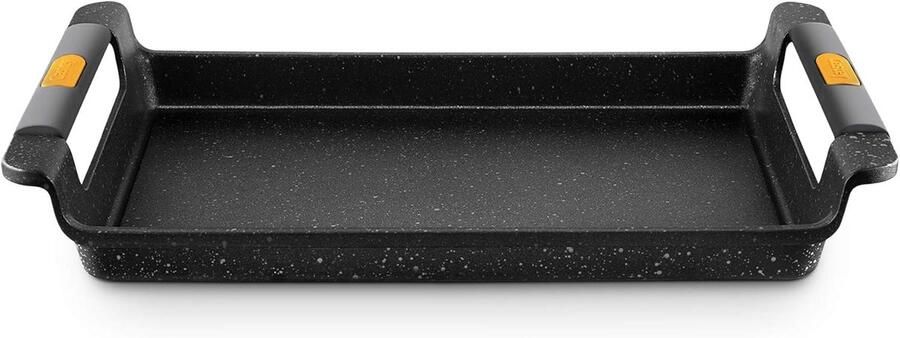 Gourmet Pan Vleespan Koekenpan Gelijkmatig Koken Brede Inductiebodem 40 cm Zwart