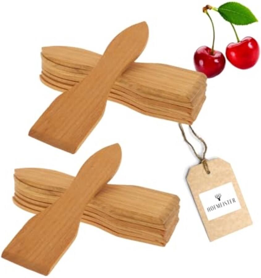 Gourmet Spatelset van 8 Stuks van Hoogwaardig Kersenhout 13 cm Geschikt voor Gecoate Pannen Hittebestendige Accessoires