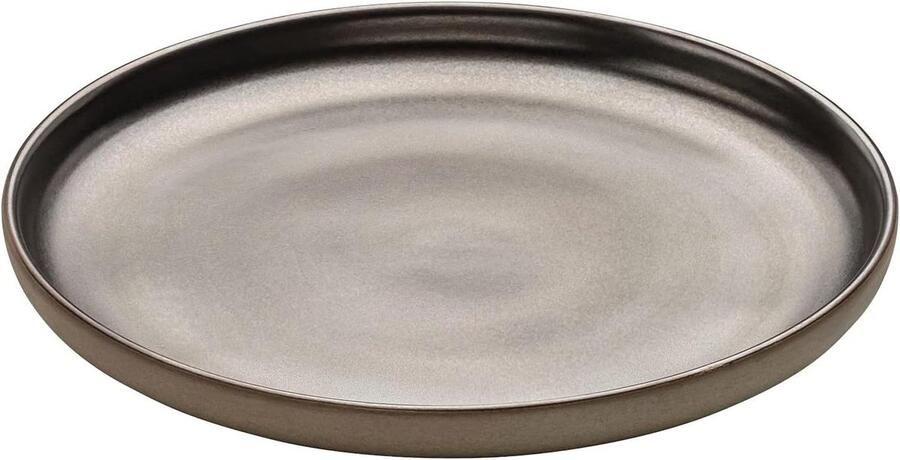 Gourmetbord 24 cm Dinerbord Serveren van gerechten Handmade-touch 24 cm rond Aardetinten