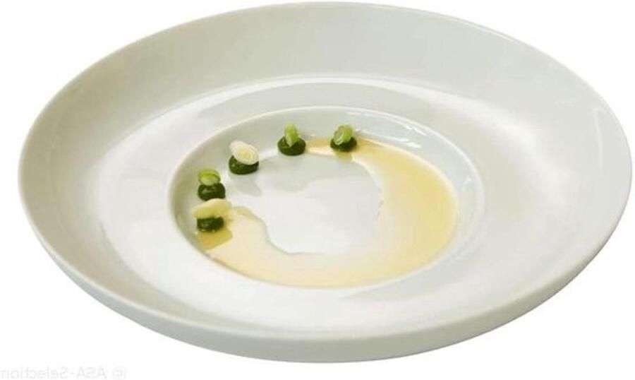 Gourmetbord Dinerbord Coupe Eten Serveren Magnetronbestendig 24 cm Wit