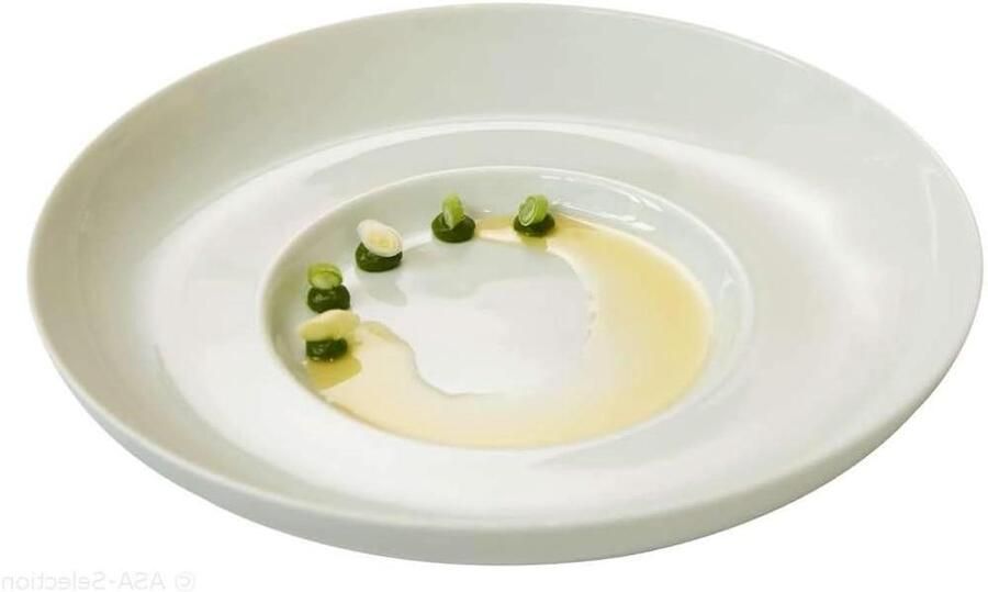 Gourmetbord Dinerbord Coupe Mooie maaltijden Vaatwasserbestendig 24 cm Wit