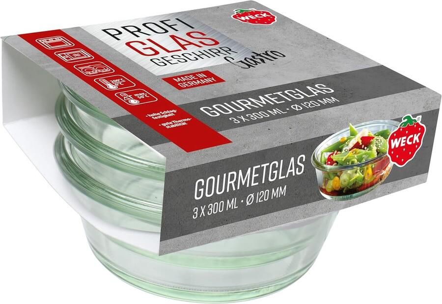 Gourmetglazen Set Kleine potjes Zelf Maken Ovenbestendig Glas 300 ml Transparant