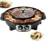 Gourmetstel 2 In 1 Gourmetstel met Hotpot Elektrische Hete Pot Bbq Grill 2200W Multifunctioneel Draagbaar Anti-Aanbaklaag - Thumbnail 2