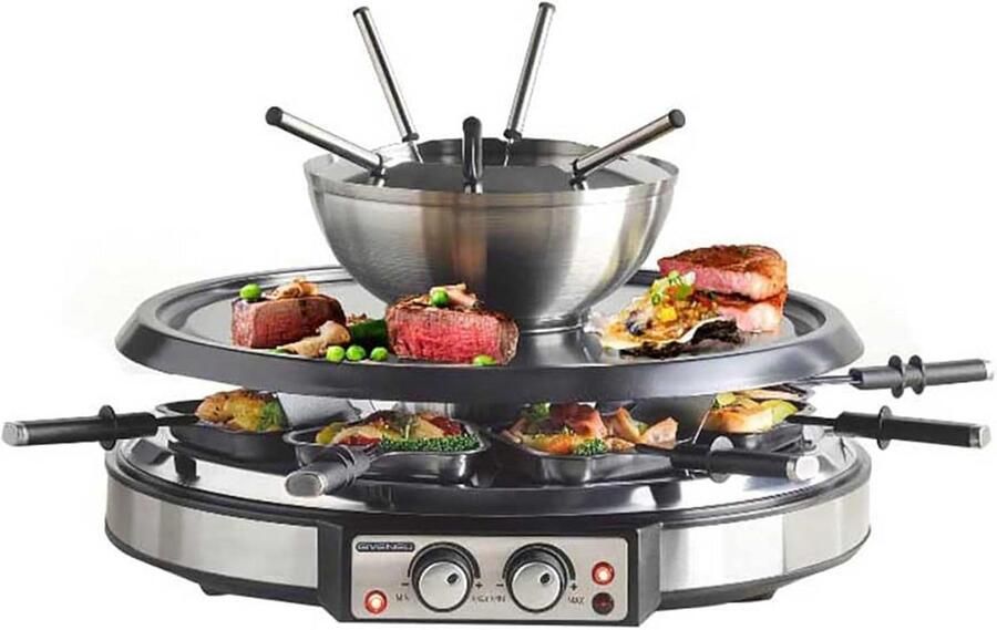 Gourmetstel en Fondueset voor 8 Personen – 1900W – Inclusief 8 Pannetjes
