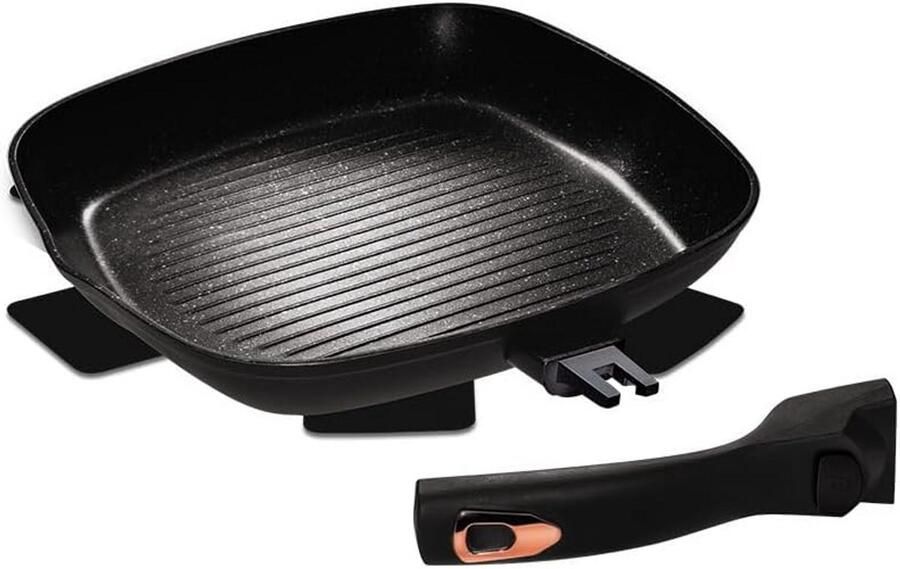 Granieten Grillpan 28 cm met Afneembare Handgreep Geschikt voor Inductie