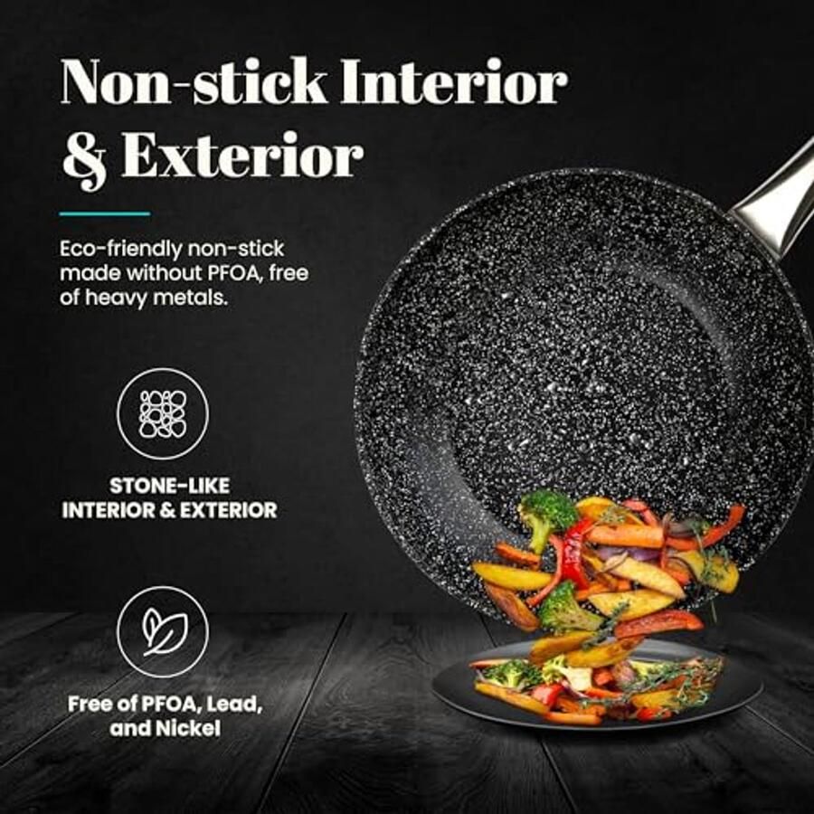 Granieten koekenpan 20 cm – Aluminium gesmeed niet-stick ecologisch en geschikt voor inductie